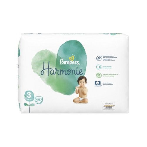 Couches Pampers Harmonie Taille 3 (6-10 Kg) - 74 Couches