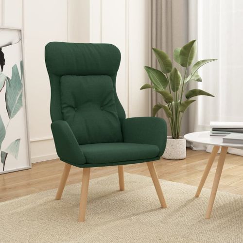 Vidaxl Chaise De Relaxation Vert Foncé Tissu