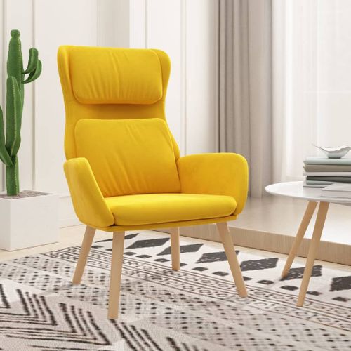 Vidaxl Chaise De Relaxation Jaune Moutarde Velours