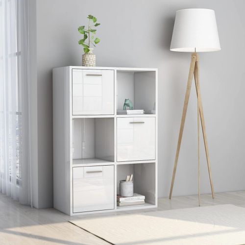Vidaxl Armoire De Rangement Blanc Brillant Bois D'ingénierie