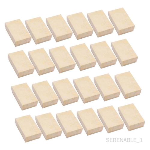 24pcs Coffrets Cadeaux Bijoux Boîtes À Bagues Avec Rembourrage / Éponge, Beige, 8.5x5x2.5cm Stylec-Beige