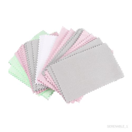 Lot De 50 Chiffons De Pour Bijoux, Doux Et Légers, 8 X 8 Cm, Serviettes En Tissu D'entretien Pour Montres, Bagues, Lentilles, Couleur Mélangée