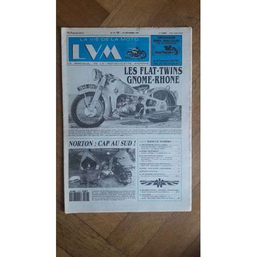 La Vie De La Moto N°91/16 15 Septembre 1991 Les Flat-Twins Gnome-Rhone