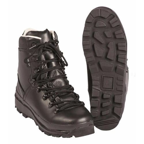 Paire De Chaussures Montantes De Chasseur Alpin En Cuir Noir Et Lacet Etanches Et Respirantes Miltec 12801000 Pointure 41