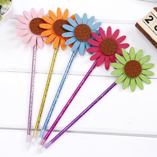 Stylo À Bille Tournesol, 1 Pièce, Mignon Kawaii, Fleur De Soleil, Fournitures Scolaires Et De Bureau, Stylo Créatif Doux Et Mignon