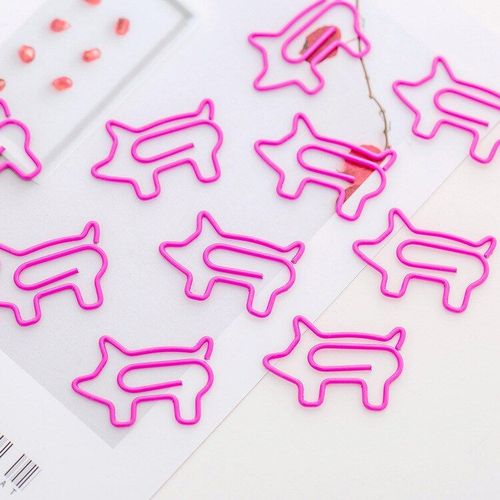 Trombone Cochon Rose Animal Mignon, Lot De 10 Pièces, Trombone, Fourniture Scolaire Et De Bureau, Papeterie Cadeau En Métal
