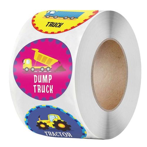 Autocollants De Récompense Pour Enfants, 8 Modèles De Dessins Animés, Transport, Voiture, Bus, Camion, Étiquettes De 100 À 500 Pièces, Jouets De Fête Pour Enfants