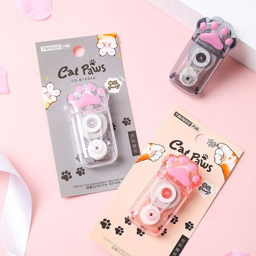Griffe De Chat Transparente Kawaii, 1 Pièce, Papeterie Mignonne, Fournitures Scolaires Et De Bureau, Ruban Correcteur Roman