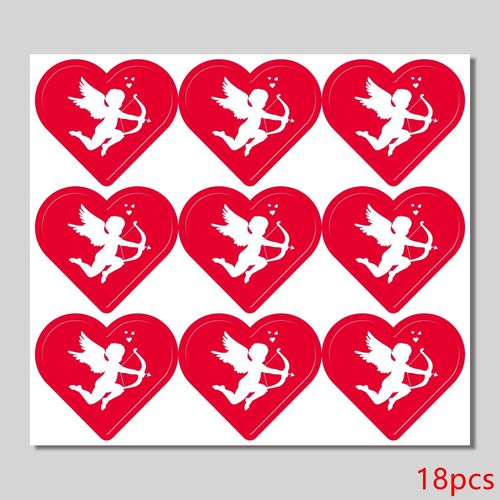 Autocollants En Forme De Flèche De Cupidon, Étiquette Rouge En Forme D'ange, Pour Cadeau De Saint-Valentin, Lettres D'amour, Enveloppe, Sceau, 18-90 Pièces