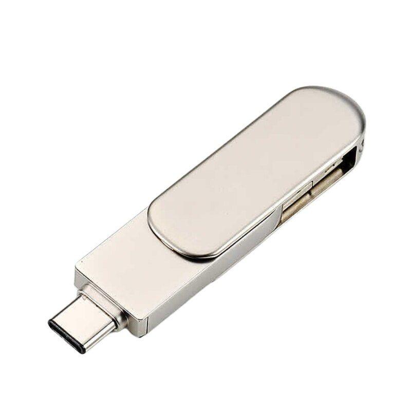 Clé USB 128 GO USB Drive 128 Go Clé USB à mémoire flash USB Argent ROTATE  360