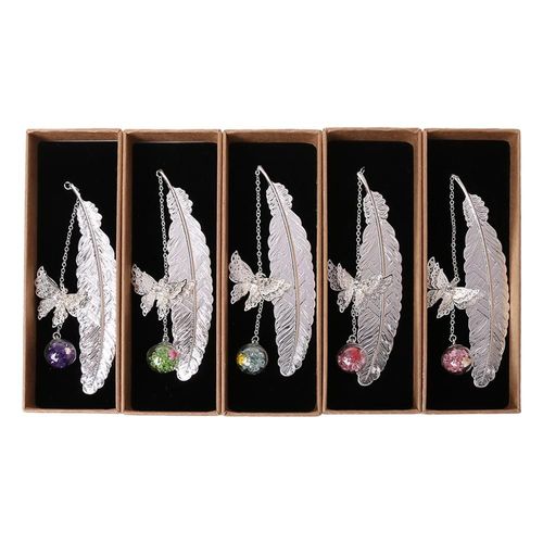 Marque-Pages En Métal Rétro Vintage, Plume Papillon, Étiquette De Livre, Papeterie Artisanale Faite À La Main, Accessoires Cadeau M17f