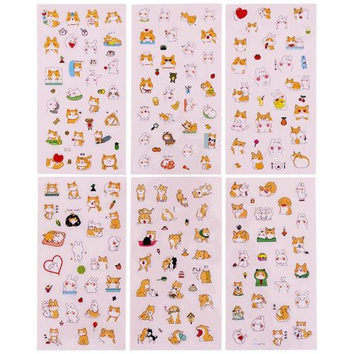 Autocollant Mignon De Style Chien De Dessin Animé M17f, Étiquette Scrapbook, Papeterie De Décoration En Pvc, Diy Bricolage