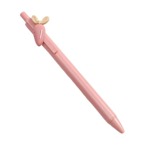 Stylo À Gel Rétractable, Joli Dessin Animé, Poignée Confortable, Étanche, Écriture Fluide En Plastique, N¿Ud Papillon Carotte, École Sup