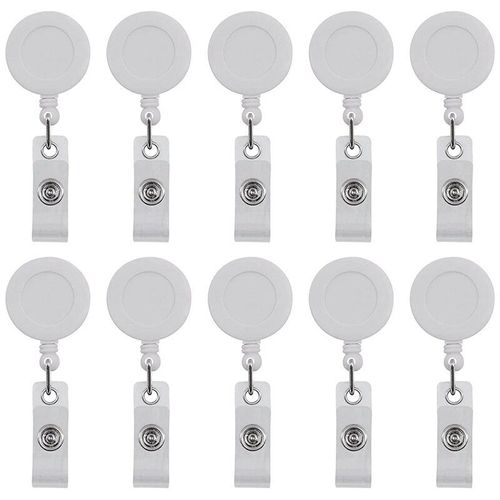 Lot De 20 Pièces De Clips De Carte D'identité Rétractable, Bobine De Badge Avec Pince Crocodile De Haute Qualité
