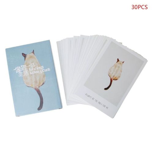 Carte Postale Rétro Vintage Avec Chat Mignon, 30 Feuilles, Carte Cadeau De Noël, Affiche De Souhait, M17f