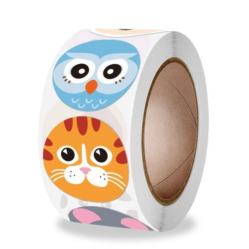 Étiquettes Autocollantes D'animaux De Dessin Animé Pour Enfants, 100 À 500 Pièces, Étiquettes Autocollantes De Récompense Pour Enfants, Fournitures Scolaires Pour Enseignant