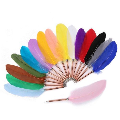 Stylo À Bille Style Plumes Naturelles 0.5mm, 16 Pièces, Kawaii, À Roulettes, Pour L'écriture, Cadeaux Pour Filles, Fournitures Scolaires Et De Bureau