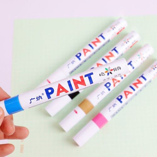 Marqueurs De Peinture Permanents En Métal, Stylo Étanche Coloré, Pour Pneus De Voiture, 12 Pièces/Lot, M17f