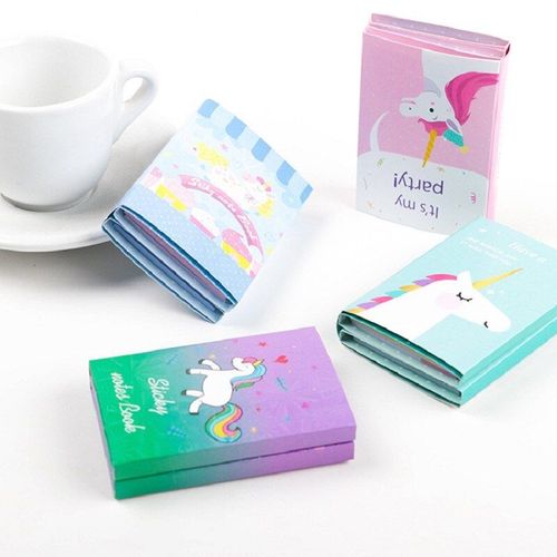Bloc-Notes Pliant Kawaii 6, Étiquette Autocollante Licorne De Rêve, Mignon Animal Planificateur, Papeterie Cadeau Pour Carnet De Notes