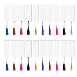 Ensemble De Marque-Pages En Acrylique Vierge, Lot De 20 Pièces, Signet Vierge En Acrylique Transparent Avec 20 Mini-Signet Pompon Pour Projets De Bricolage