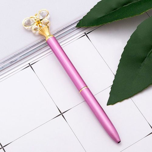 Stylo À Bille En Cristal Pour Fille, Mignon, En Forme De Papillon, Grand Diamant, Métal, Matériel Nouveauté, Fournitures Scolaires Et De Bureau