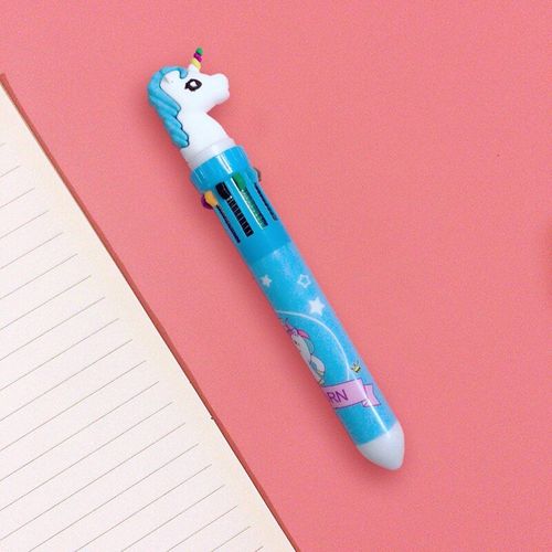 Stylo À Bille Multicolore, 10 Couleurs, Animaux Mignons, Dessin Animé, Licorne, Flamand Rose, Fournitures Scolaires Et De Bureau, Papeterie