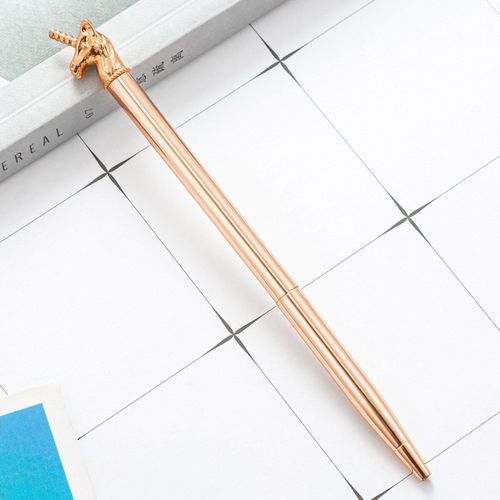 Stylo À Bille Licorne, 1 Pièce, Amour De Mariage, Stylo En Métal Et Cuivre, Papeterie Scolaire Et De Bureau