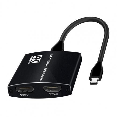 Adaptateur USB AV pour MacBook Air2020-2018, convertisseur de câble Audio et vidéo Portable haute résolution 4K USB-C à double HDMI