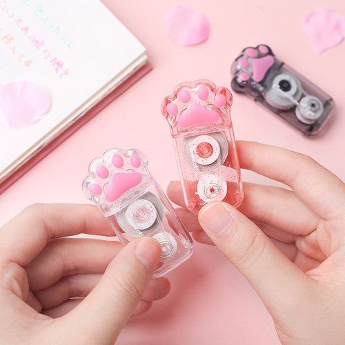 Correcteur Patte De Chat Transparent Kawaii, 5mm X 6m, Bande Correctrice Blanche, Mignon, Accessoires Scolaires Et De Bureau, Fournitures De Papeterie Cadeau
