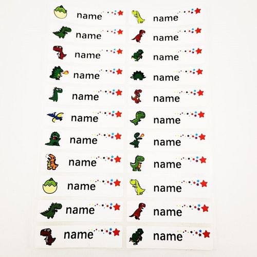 Autocollant De Nom Personnalisé Motif Dinosaure, Étiquette Personnelle Multicolore Étanche, Bâton De Papeterie Scolaire, 120 Pièces