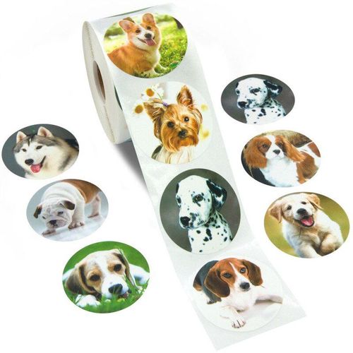 500 Pièces Mignon Animal Chien Autocollants Jungle Fête Anniversaire Cadeau Décorations Gâteau Étiquettes Enfants Fête Jouets Personnalité Étiquette Scrapbook 1in
