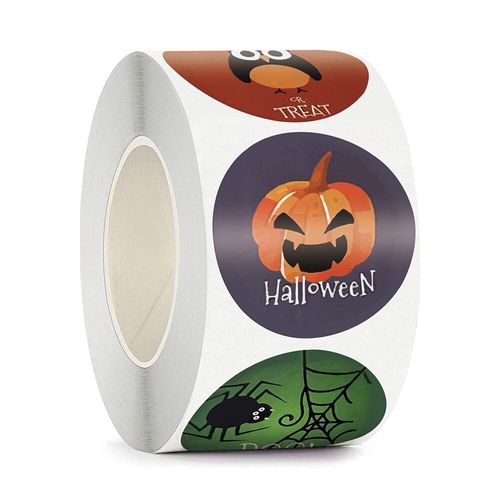 Autocollants D'halloween, Étiquette Décorative Pour Cadeau De Fête D'halloween, Autocollants De Papeterie De Différents Styles Spoof Friends, 50-500 Pièces