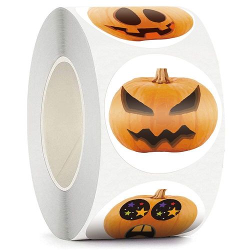 Autocollants Cadeaux D'horreur De Citrouille D'halloween, Étiquette Adhésive De Scellage, Fournitures De Papeterie Scolaire, Décor Fait À La Main Pour Bricolage, 50 À 500 Pièces