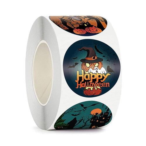 Étiquettes Autocollantes En Papier Pour Décoration Citrouille Halloween Noël, Autocollant Cadeau 1 Pouce, Bricolage, Offre Spéciale, 50 ? 500 Pièces