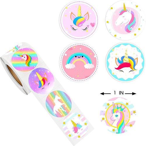 Autocollants De Récompense Licorne 1 Pouce, Étiquette Décorative Ronde Pour Scrapbook, Mignon, Jouet, Dessin Animé, Diy Bricolage, Cadeau Pour Enfants, 50 À 500 Pièces