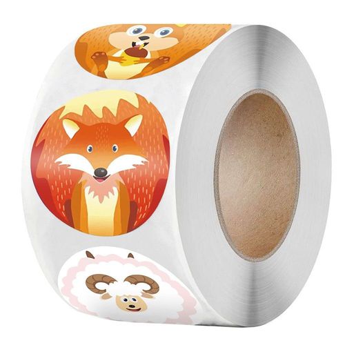 Autocollants Animaux De Dessin Animé, Étiquette De Récompense, Cadeaux Pour Enfants, 8 Modèles, Motif Renard, Panda, 50 À 500 Pièces