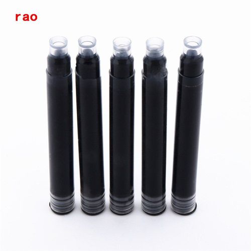 Recharge de cartouches d'encre noire, 5 pièces, prix de gros, stylo-plume, assurance de marque, type universel, d'autres marques sont également adaptées