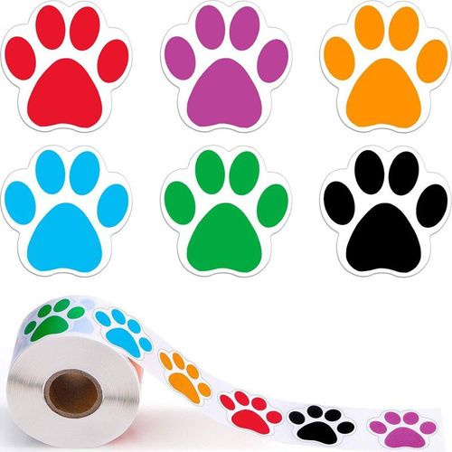 500 Pièces Dessin Animé Chien Patte Autocollants Réfrigérateur Guitare Voiture Autocollant Pour Ordinateur Portable Classique Étiquette Étiquettes Pour Garçons Filles Cahier Scrapbook Autocollants