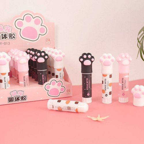 Bâton De Colle Solide En Forme De Griffe De Chat Mignon, Haute Viscosité, Adhésif Fort, Papeterie Scolaire Et De Bureau Portable Kawaii