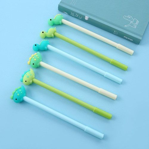 Stylos À Encre En Gel De Dinosaure Doux, Lot De 6 Pièces, Kawaii, Stylo Marqueur D'encre, Fournitures De Papeterie Scolaires Et De Bureau