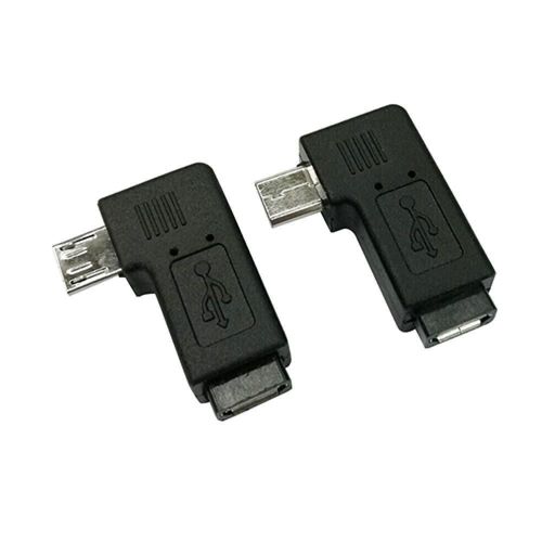 Adaptateur Mini USB femelle à Micro USB mâle à 90 degrés, 2 pièces, nouvelle Promotion, connecteur adaptateur USB Portable gauche et droit, noir