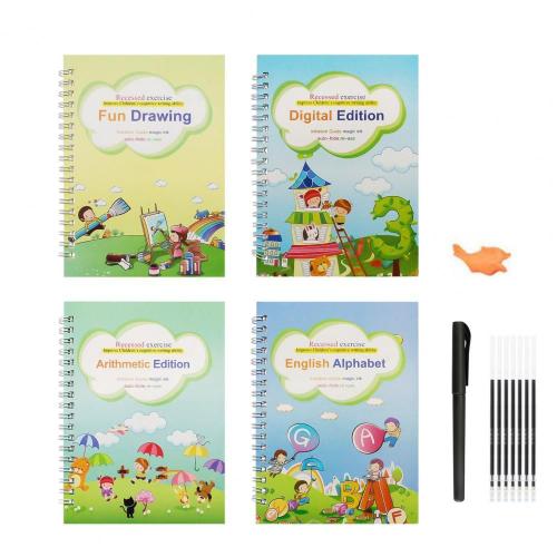 Livre De Calligraphie Pour Enfants, Portatif, Pratique, 4 Styles, Cahier Anglais, Cahier Éducatif Pour L'école