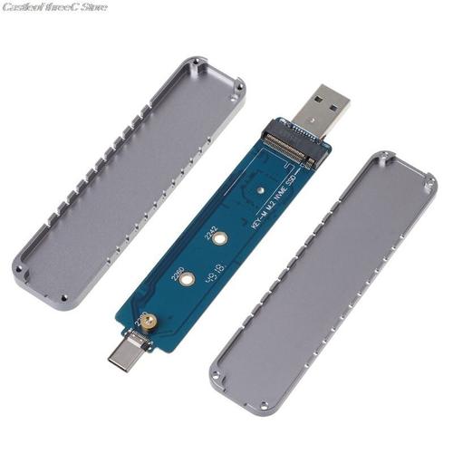 boîtier M.2 SSD vers USB 3.1, adaptateur de Type C et Type A, convertisseur pour SSD PCI-e (clé M)