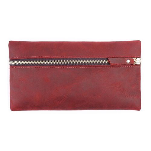 83xc Étui À Crayons En Cuir De Vache Durable, Sac À Stylos D'argent, Pochette À Clés, Petit Porte-Outil, Sac À Bijoux, Couleur Unie, Cadeau Pour Hommes Et Femmes