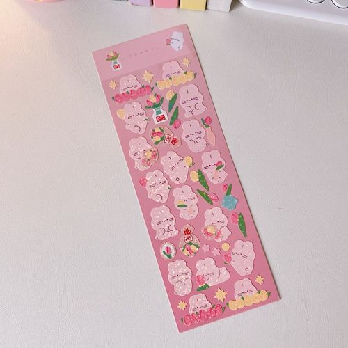 Petits Autocollants De Disque De Dessin Animé Coréen Gooka, Étiquette De Décoration De Fille, Ours Mignon Mignon Kawaii, Papeterie De Décoration D'anime