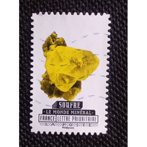 France 2016 Timbre Oblitéré Y&t 1228 - Soufre - Carnet Le Monde Minéral
