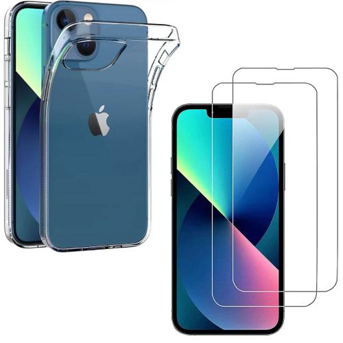 Coque Pour Iphone 14 Plus Et 2 Verres Trempe Film Protection Ecran Phonillico©