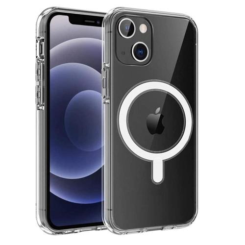 Coque Pour Iphone 14 Plus - Silicone Transparent Avec Cercle Magnetique Integre [Phonillico]