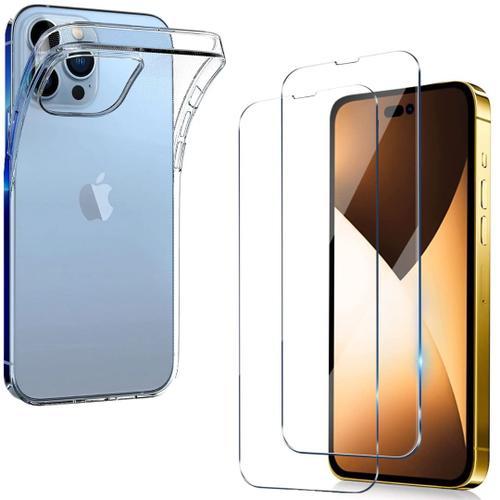 Coque Pour Iphone 14 Pro Et 2 Verres Trempe Film Protection Ecran Phonillico©