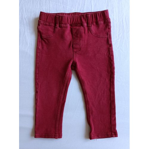 Pantalon Bordeaux. H&m. Coton. Elasthanne. Taille 12 Mois. 80 Cm